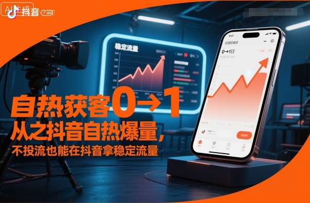 自热获客从0到1之抖音自热爆量，不投流也能在抖音拿稳定流量-极光网创