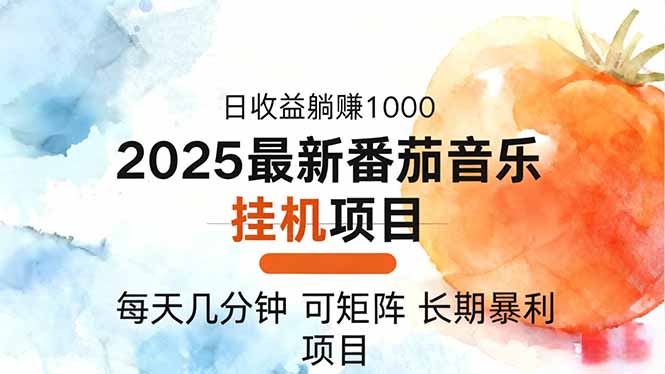 2025年最新番茄音乐人挂机项目，每天几分钟，月入1000＋，可矩阵，一台…-极光网创