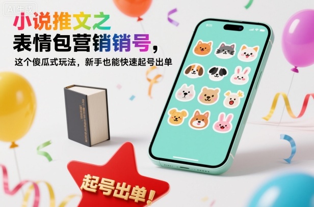 小说推文之表情包营销号，这个傻瓜式玩法，新手也能快速起号出单-极光网创