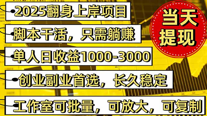 2025翻身上岸项目脚本干活，内部客户经理内部开号，单人日收益1000-300…-极光网创