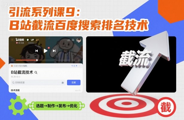 引流系列课9：B站截流百度搜索排名技术-极光网创