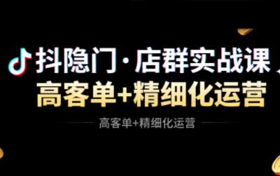 抖隐门·抖音小店高利润高客单店群玩法-极光网创