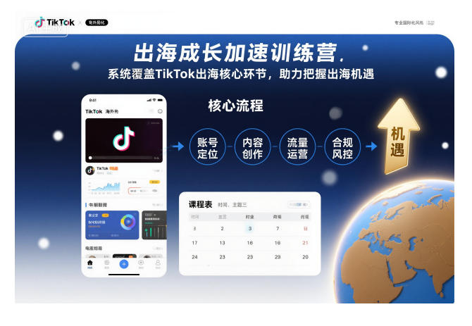 出海成长加速训练营，系统覆盖TikTok出海核心环节，助力把握出海机遇(更新)-极光网创