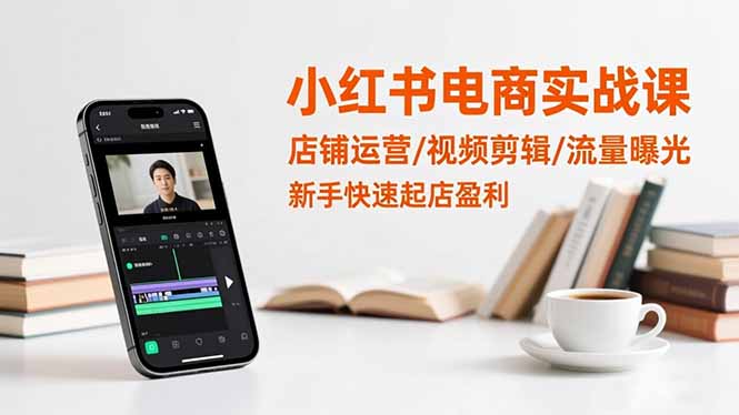 小红书电商实战课：店铺运营/视频剪辑/流量曝光，新手快速起店盈利-极光网创