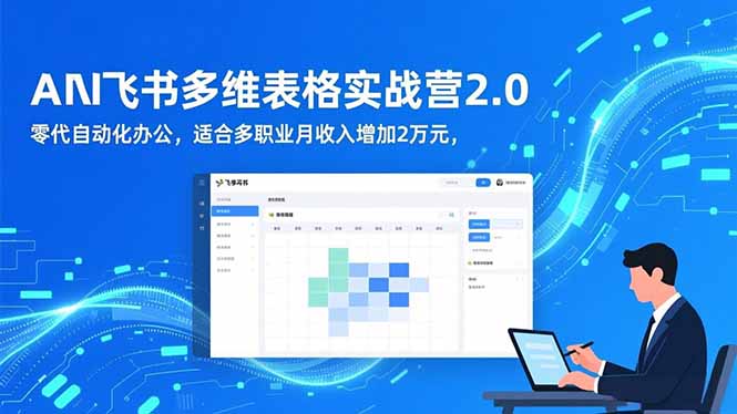 AI+飞书多维表格实战营2.0：零代码自动化办公，适合多职业月收入增加2万元-极光网创