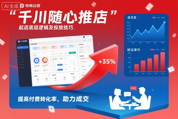 千川随心推起店底层逻辑及投放技巧，提高付费转化率，助力成交-极光网创
