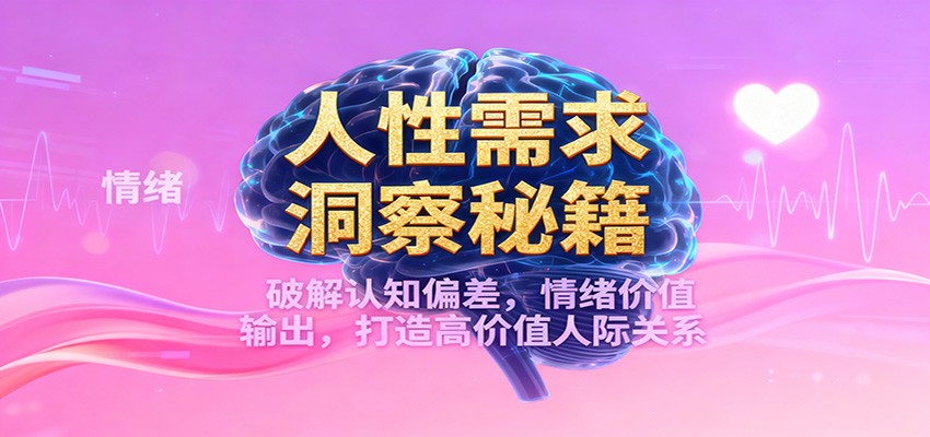 人性需求洞察秘籍，破解认知偏差，情绪价值输出，打造高价值人际关系-极光网创