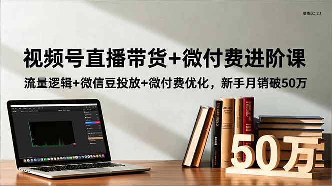 视频号直播带货+微付费进阶课：流量逻辑+微信豆投放+微付费优化，新手月销破50万-极光网创