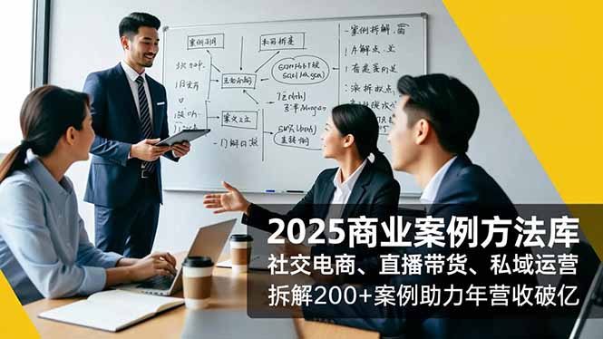 2025商业案例方法库，社交电商、直播带货、私域运营，拆解200+案例助力年营收破亿-极光网创