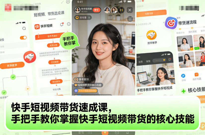 快手短视频带货速成课，手把手教你掌握快手短视频带货的核心技能-极光网创