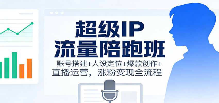 超级IP流量陪跑班：账号搭建+人设定位+爆款创作+直播运营，涨粉变现全流程-极光网创