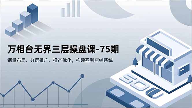 万相台无界三层操盘课-75期，销量布局、分层推广、投产优化，构建盈利店铺系统-极光网创
