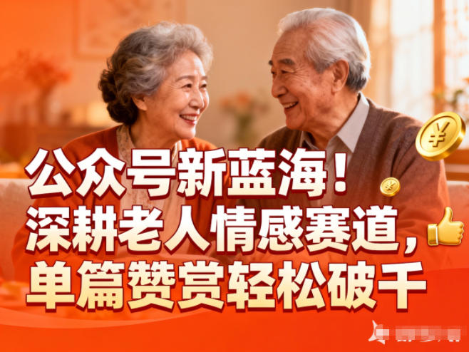 公众号新蓝海！深耕老人情感赛道，单篇赞赏轻松破1k-极光网创
