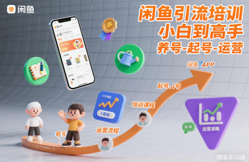 闲鱼引流培训，小白到高手，养号-起号-运营-极光网创