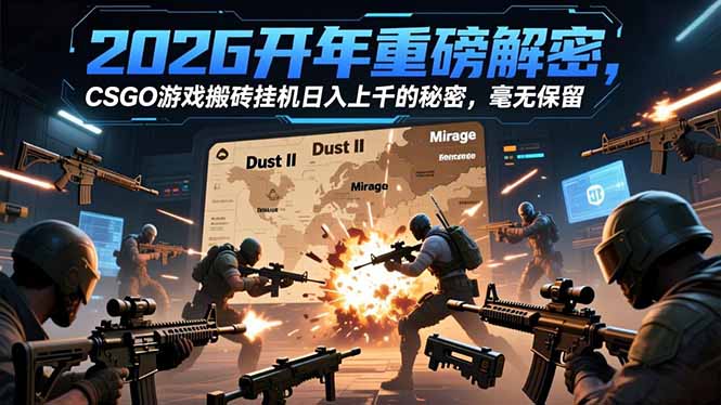 2026开年重磅解密，CSGO游戏搬砖挂机日入上千的秘密，毫无保留-极光网创
