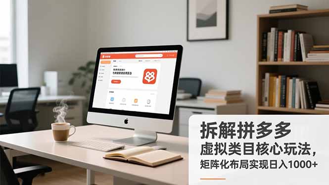 拆解拼多多虚拟类目核心玩法，矩阵化布局实现日入1000+-极光网创