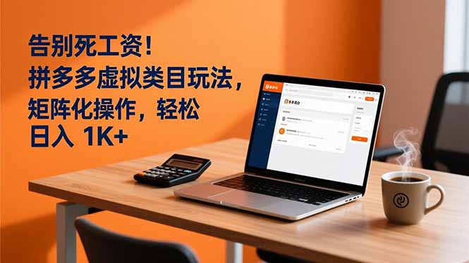 告别死工资！拼多多虚拟类目玩法，矩阵化操作，轻松日入 1K+-极光网创