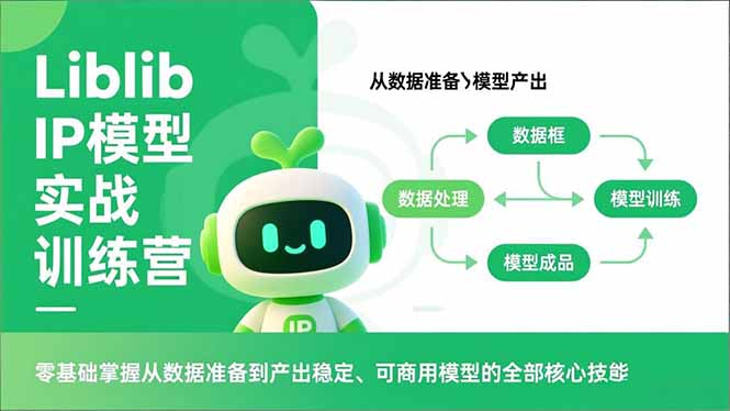 Liblib IP模型实战训练营，零基础掌握从数据准备到产出稳定、可商用模型的全部核心技能-极光网创