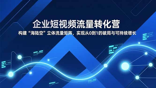 企业短视频流量转化营，构建“海陆空”立体流量矩阵，实现从0到1的破局与可持续增长-极光网创