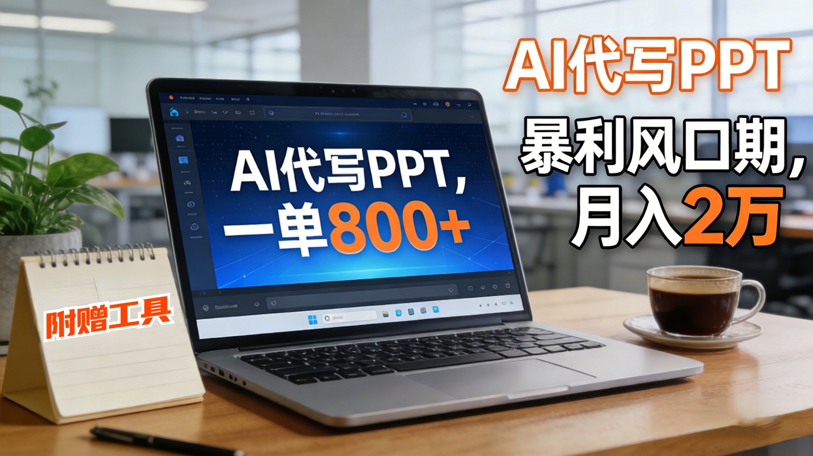 AI 代写做 PPT！一单狂赚 800+，风口期月入 2 万(工具 + 提示词直接送)-极光网创