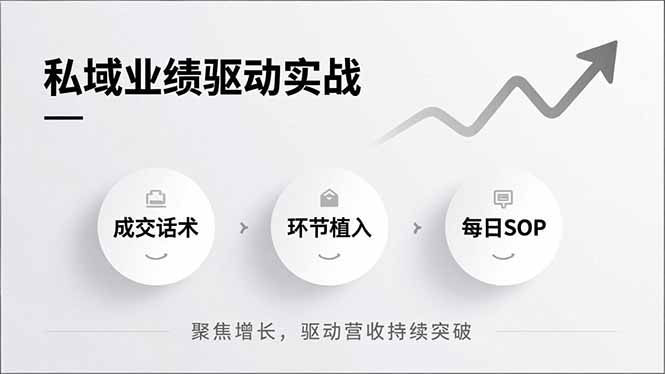 私域业绩驱动实战，成交话术、环节植入、每日SOP，聚焦增长，驱动营收持续突破-极光网创