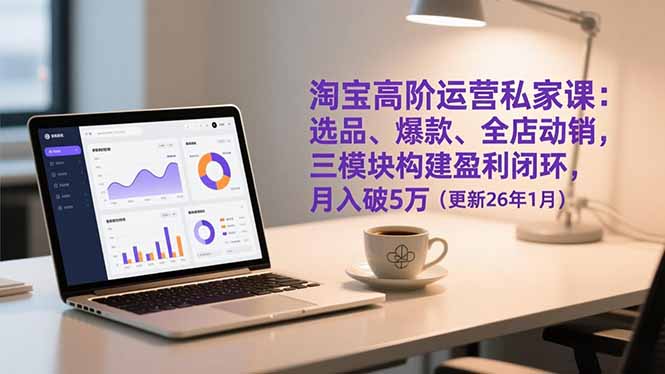 淘宝高阶运营私家课：选品、爆款、全店动销，三模块构建盈利闭环，月入破5万(更新26年1月-极光网创