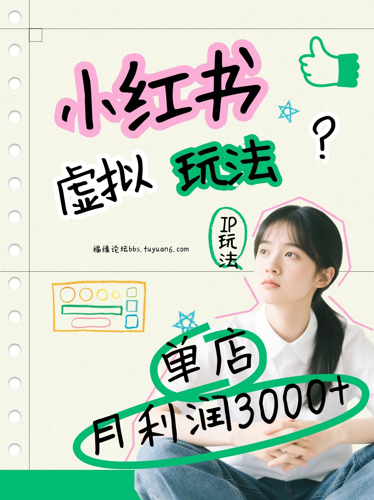 小红书虚拟玩法(铺货流和单品玩法)，单店月利润3000+，IP打法+原创商品(0违规)-极光网创