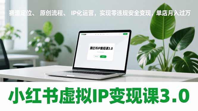 小红书虚拟IP变现课3.0，赛道定位、原创流程、IP化运营，实现零违规安全变现，单店月入过万-极光网创