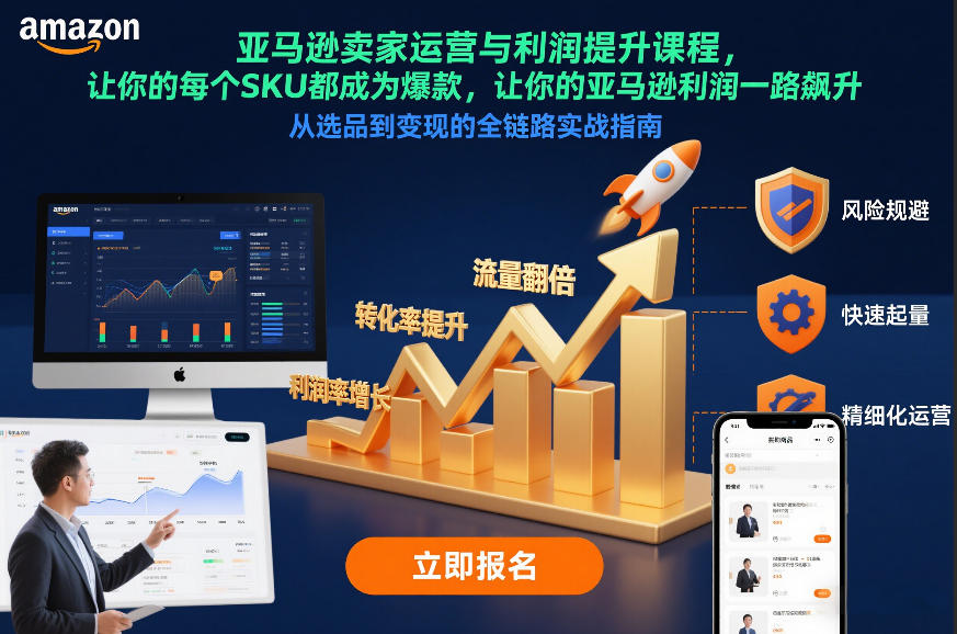 亚马逊卖家运营与利润提升课程，让你的每个SKU都成为爆款，让你的亚马逊利润一路飙升(更新12月)-极光网创