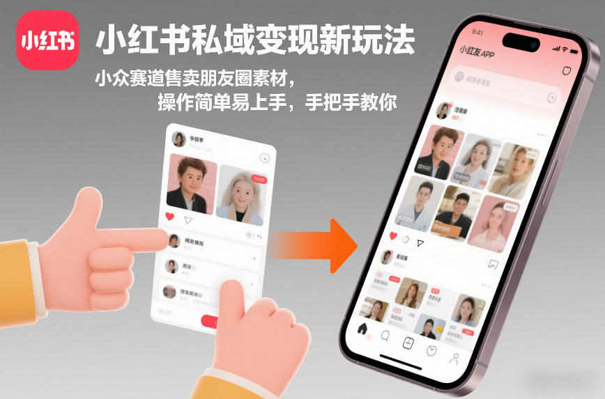 小红书私域变现新玩法，小众赛道售卖朋友圈素材，操作简单易上手，手把手教你-极光网创