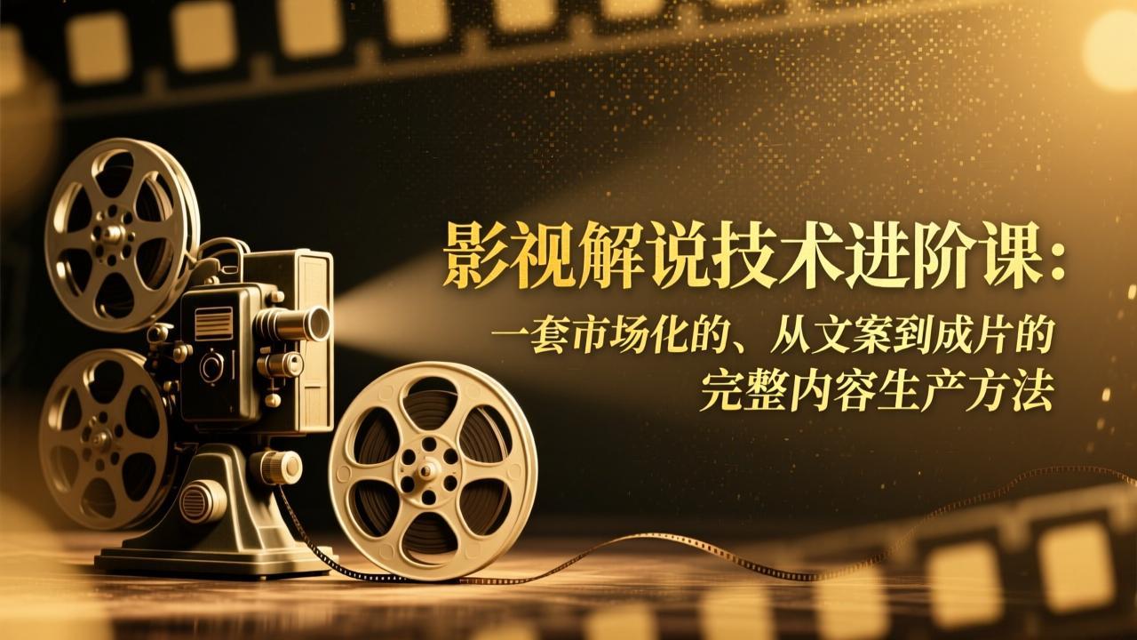 影视解说技术进阶课：一套市场化的、从文案到成片的完整内容生产方法-极光网创