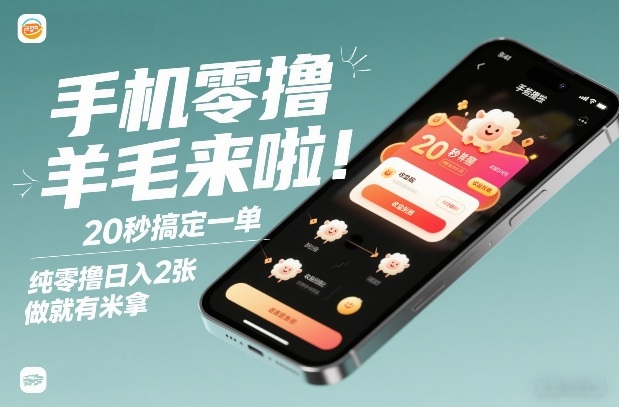 手机零撸薅羊毛来啦！20秒搞定一单，纯零撸日入2张，做就有米拿【揭秘】-极光网创