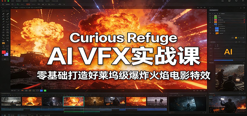 Curious Refuge AI VFX实战课，零基础打造好莱坞级爆炸火焰电影特效-极光网创